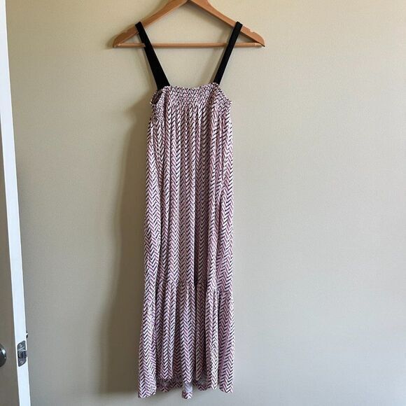 NEW LOFT ANN TAYLOR CHERVON PRINT STRAP SUMMER SHIFT DRESS MIDI SIZE XXS… - Picture 8 of 8
